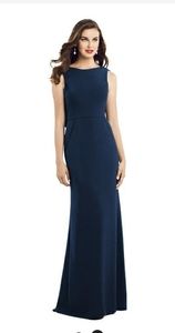 Dessy Collection Style 3061 | Draped Backless Crepe Dress with Pockets /…